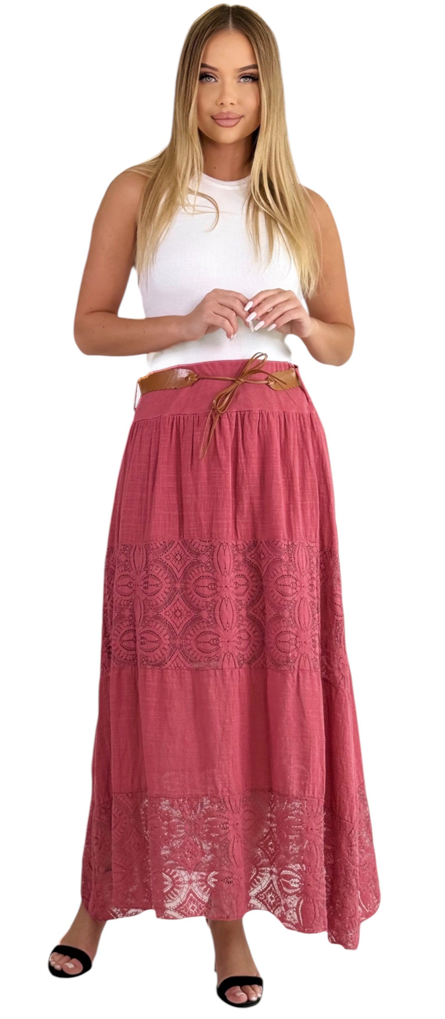 Mississhop A-Linien-Rock Baumwolle Rock Sommerrock locker günstig online kaufen