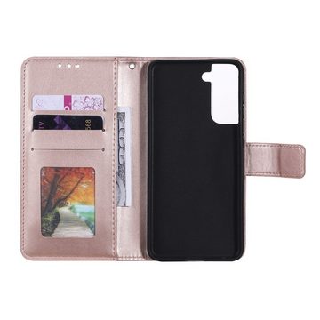 CoverKingz Handyhülle Hülle für Samsung Galaxy S21 Plus Handyhülle Flip Case Cover 16,5 cm (6,5 Zoll), Klapphülle Schutzhülle mit Kartenfach Schutztasche Motiv Mandala