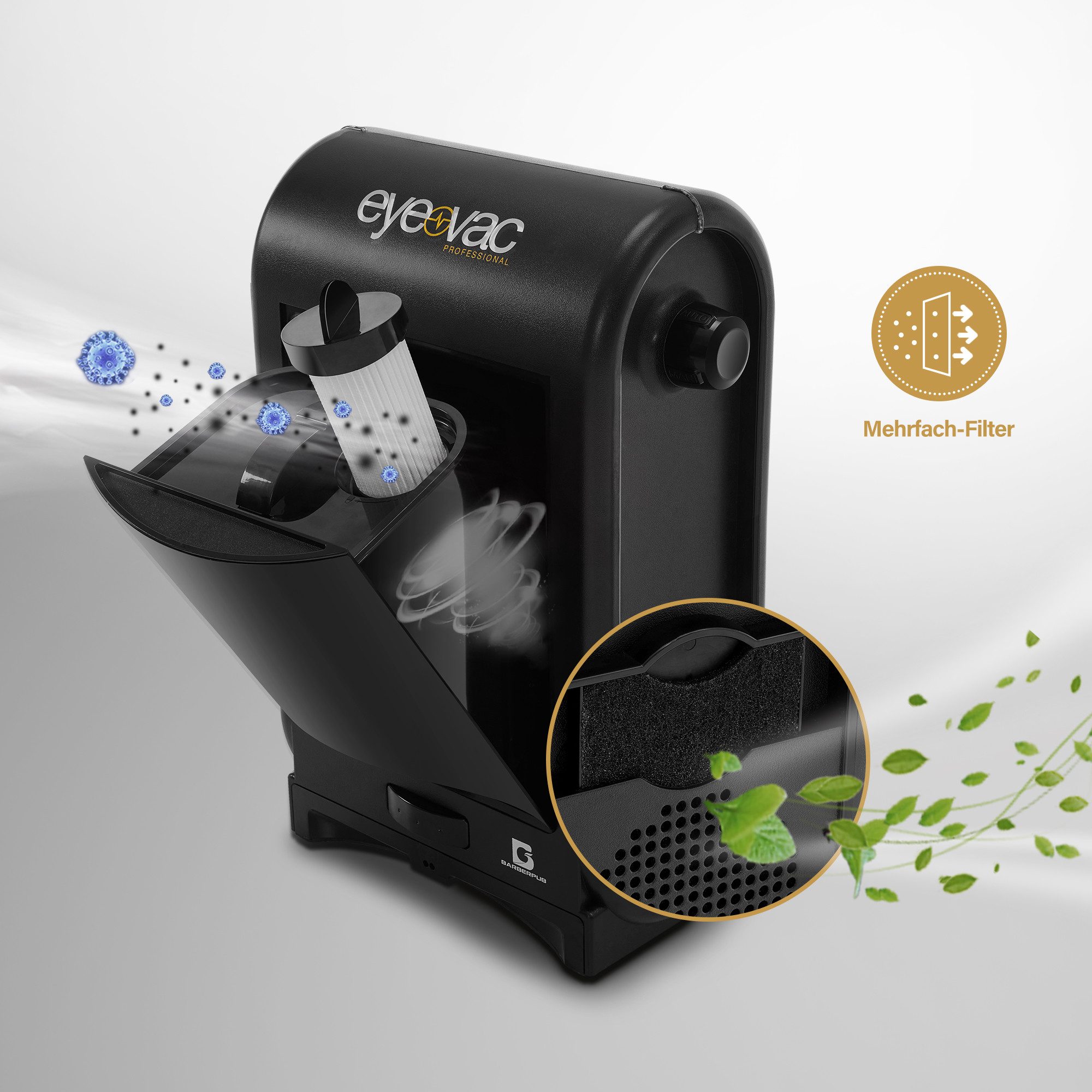 Barberpub Absauganlage BarberPub Automatischer Haarsauger Elektrisch 1400 W mit Sensor S200, leise(84 dB), Staubehälter mit 3,9 Liter, hohe Saugleistung – Bild 4 von 5