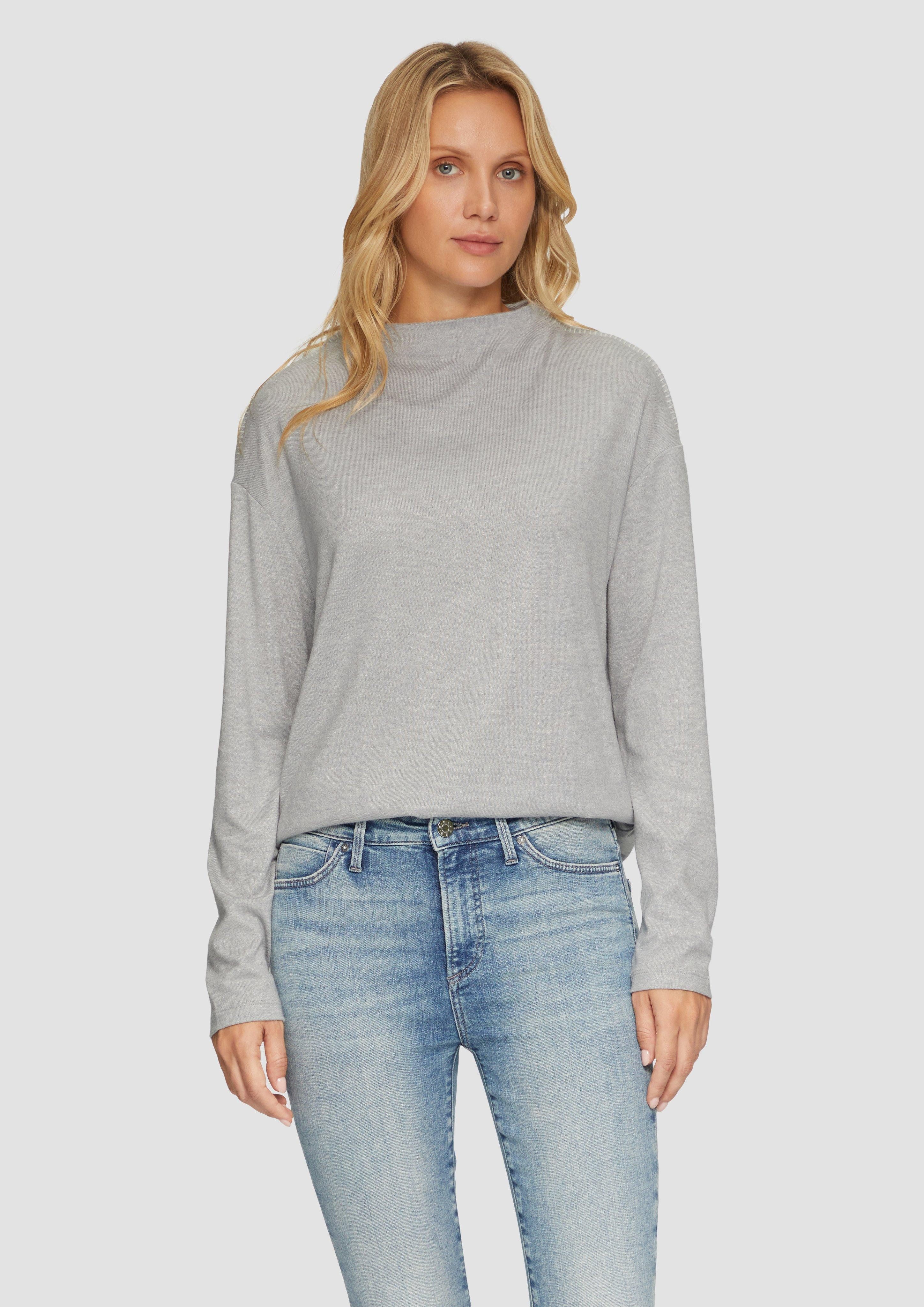 s.Oliver Langarmshirt Longsleeve aus gebürstetem Jerseystrick günstig online kaufen