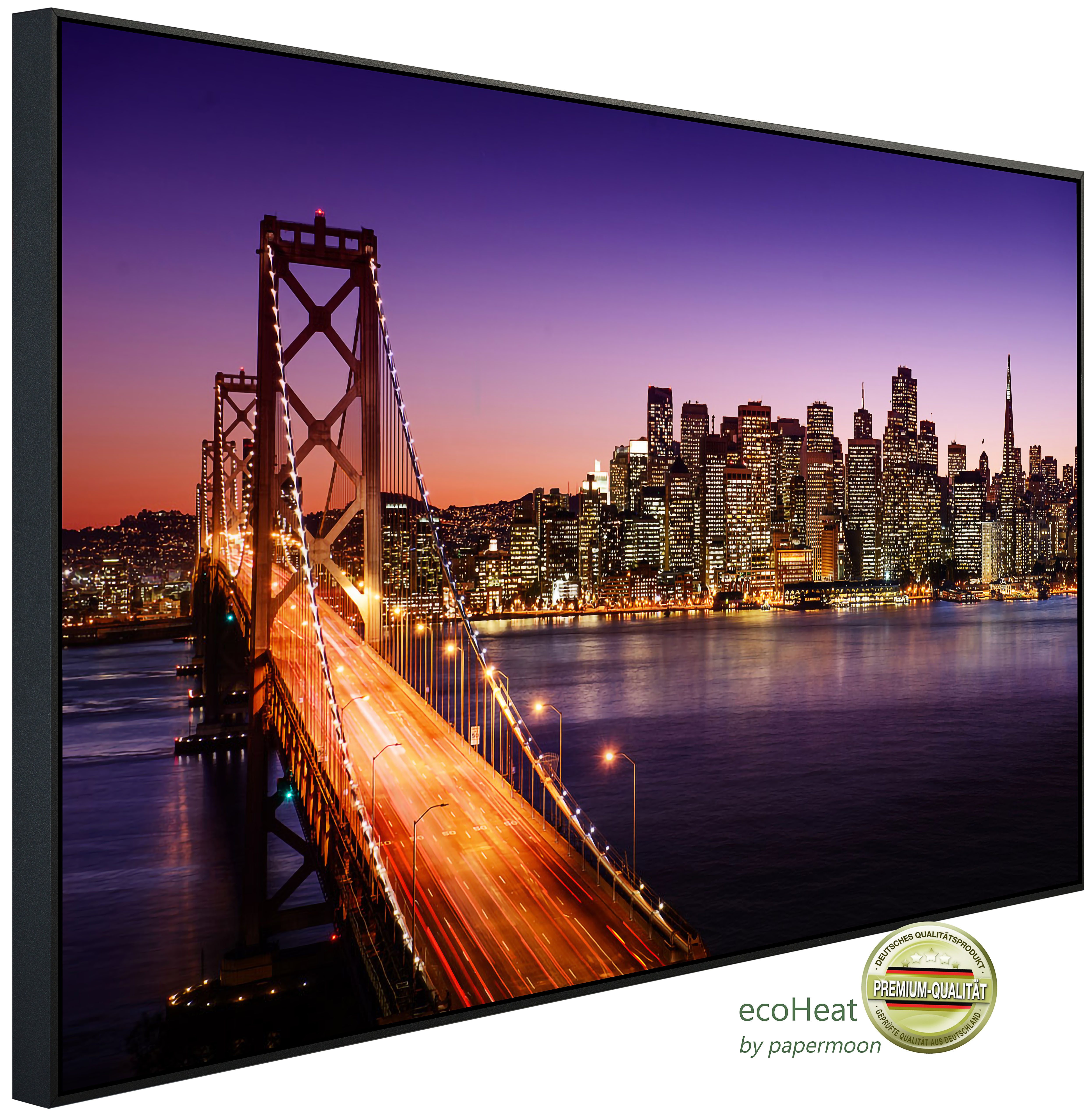 Papermoon Infrarotheizung INFRAROT-BILD-HEIZUNG, New York bei nacht, TÜV-Rheinland/GS zertifiziert, angenehme Strahlungswärme