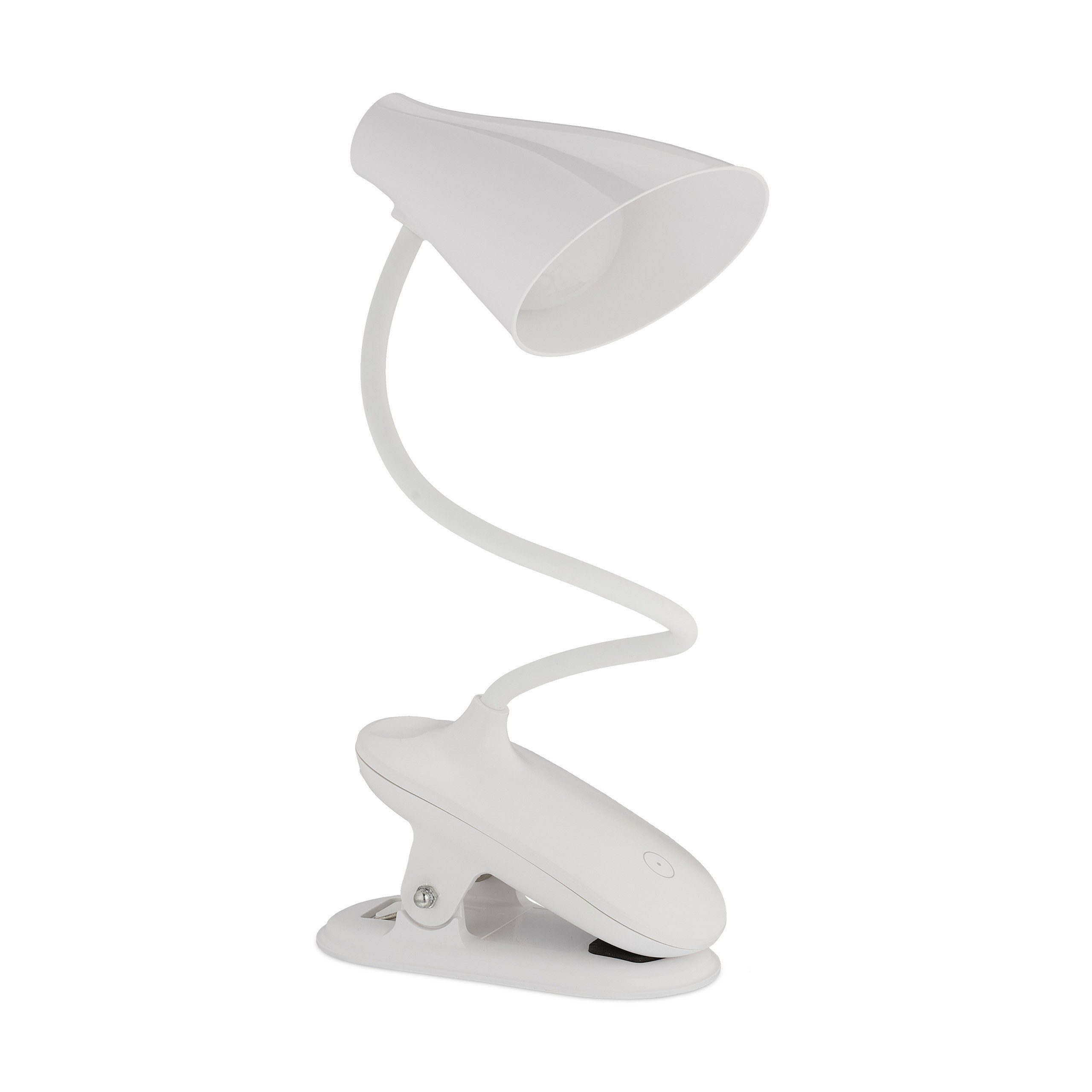 Weiß Leselampe Klemmlampe mit relaxdays LED Touch-Funktion, LED
