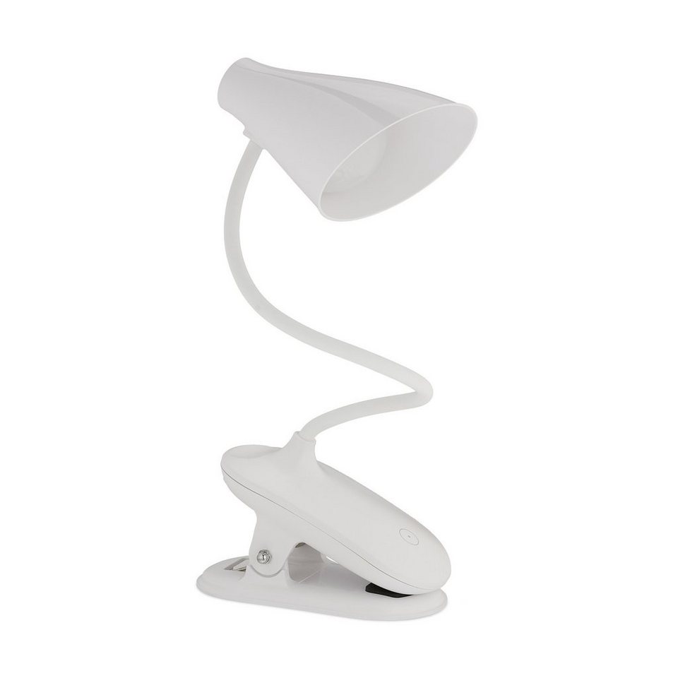 relaxdays LED Leselampe LED Klemmlampe mit Touch-Funktion, Weiß