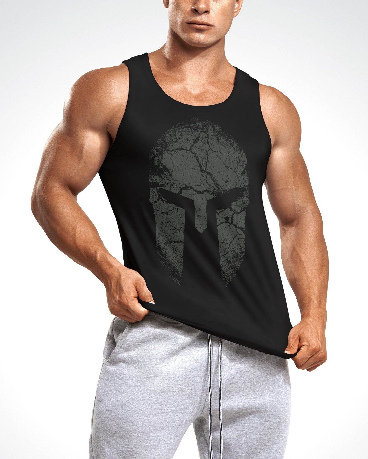 Neverless Tanktop Herren Tank-Top Aufdruck Sparta Helm Spartan Warrior Fashion mit Print