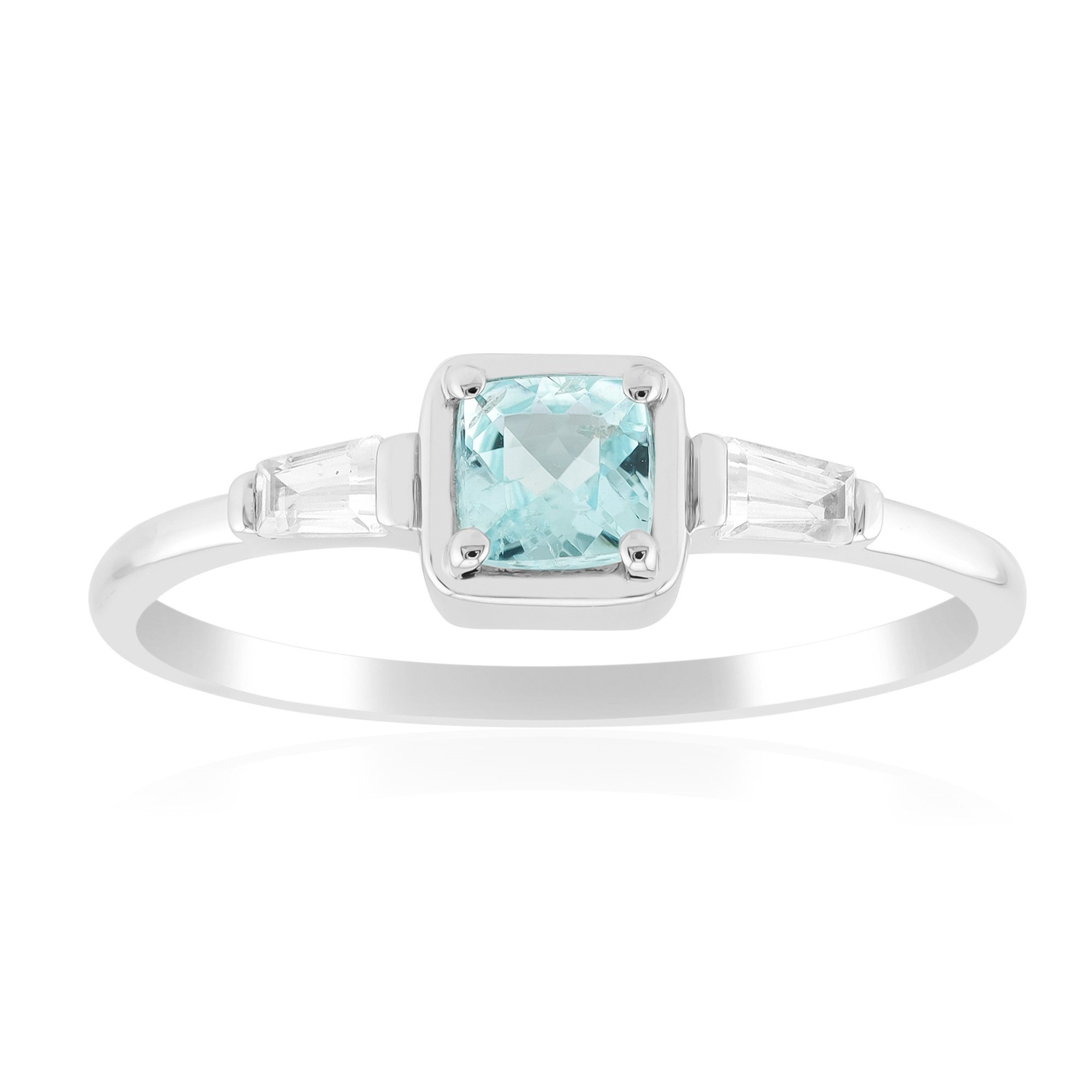 Cavill Goldring Paraíba-Turmalin-Ring aus Weißgold, 0,417 ct (1-tlg)