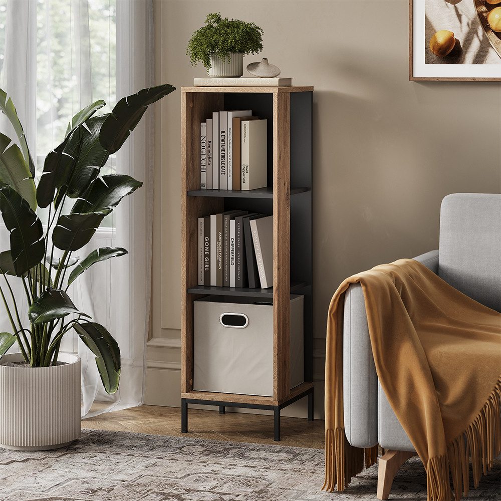 Vicco Bücherregal Eliza, Viking Oak, 36 x 120 cm mit 3 Fächern, 1-tlg.