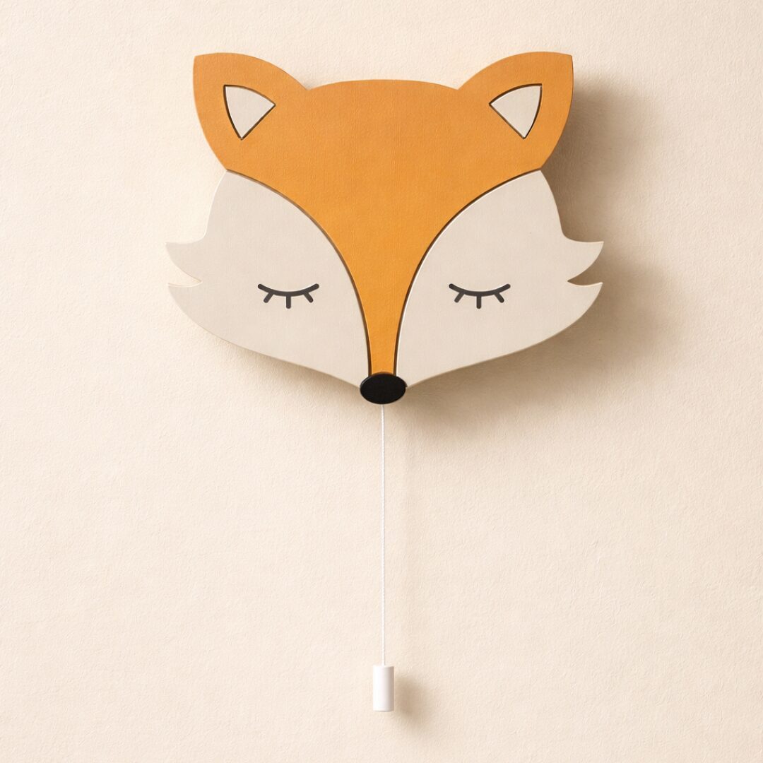 COZYCOLLECTIONS LED Wandleuchte Gelb Fuchs LED-Wandnachtlicht Kinderzimmer, LED, Warmweiß, Montessori-inspiriertes Fuchslicht in warmen Naturtönen