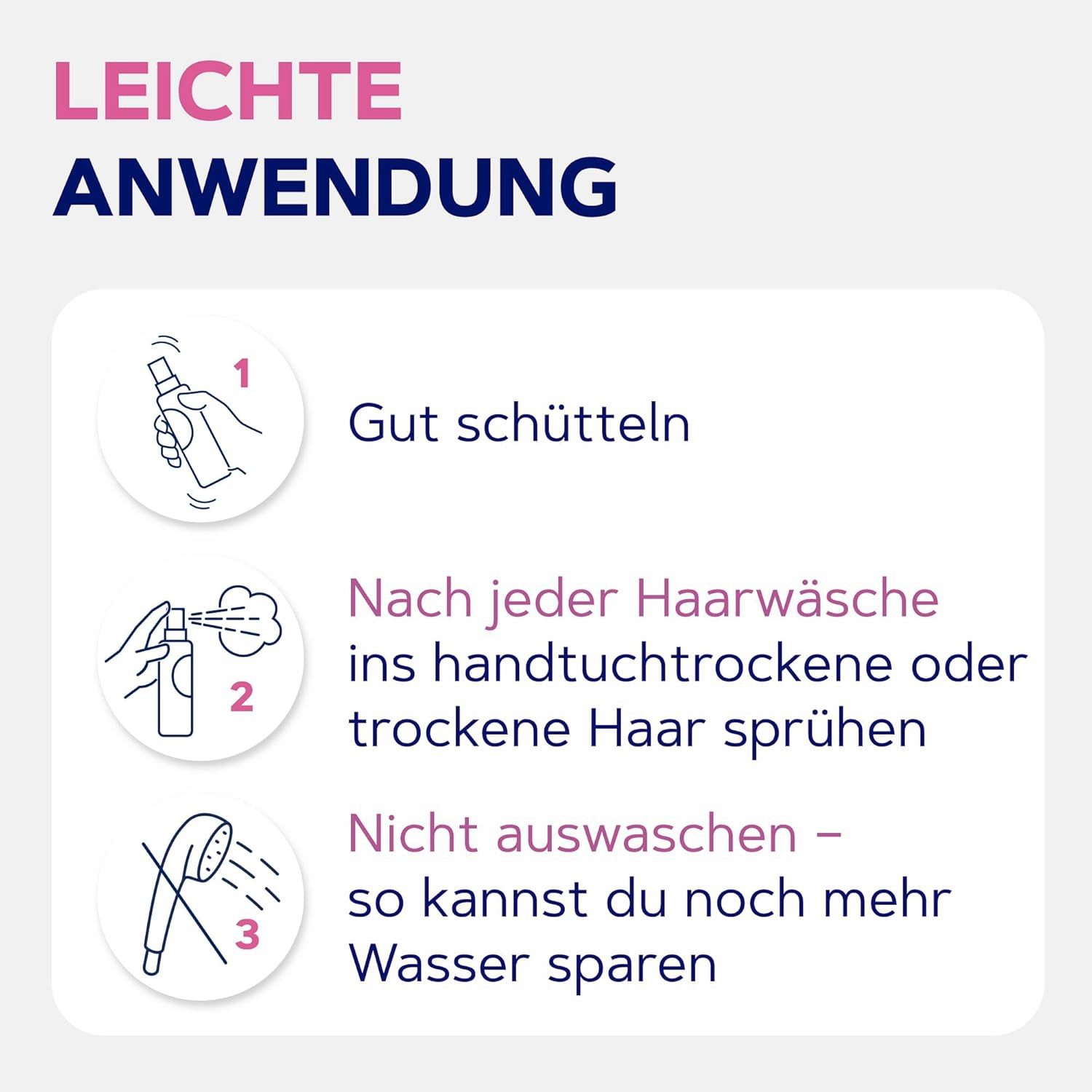 Schauma Haarspülung Sprühpflege Seidenkamm 200ml, 6x 200ml, 6-tlg., Hitzeschutz, seidig-glänzendes Haar, Einfache Anwendung