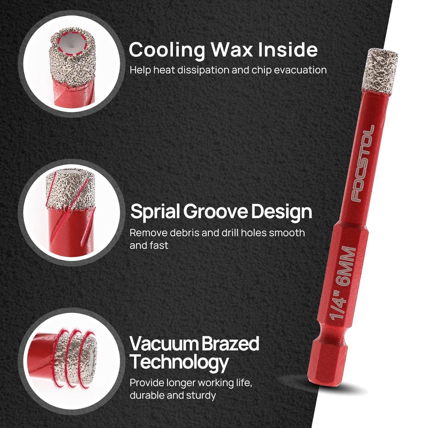 LuxusKollektion Fliesenbohrer Fliesenbohrer Diamant Lochsäge Fasenbohrer Keramik 6 8 10+20mm