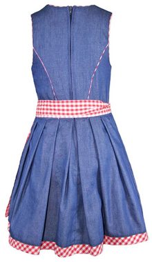 Isar-Trachten Dirndl Jugend Dirndl 'Laura' Jeanslook 44937, Blau Rot