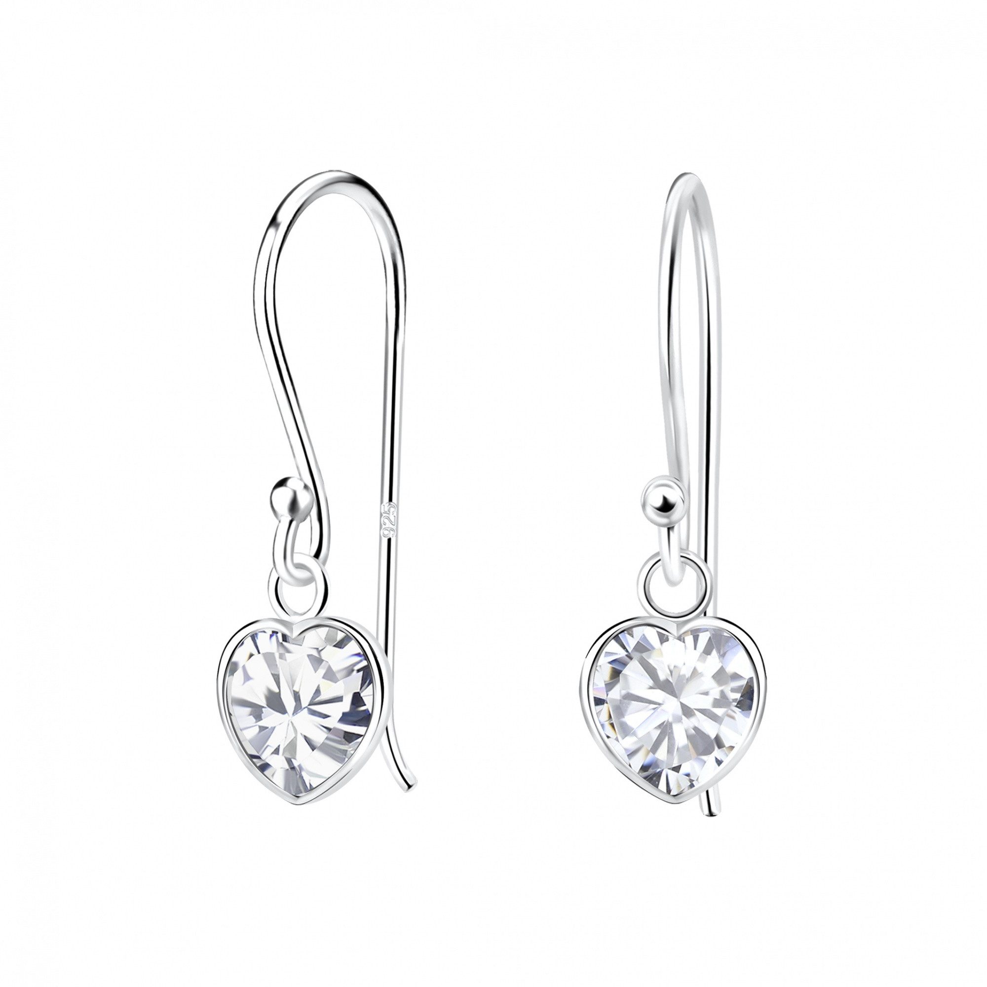 ALEXANDER YORK Paar Ohrhänger ZIRKONIA Herz, 2-tlg., 925 Sterling Silber