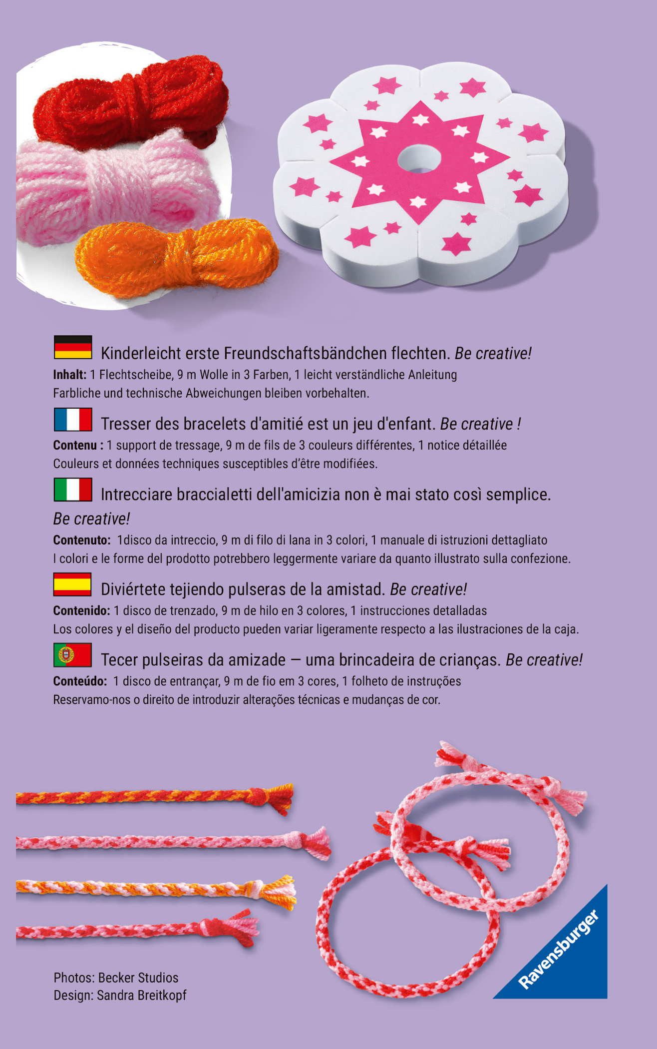 Ravensburger Kreativset Creation BeCreative Mini Kumihimo Freundschaftsbändchen 12028007