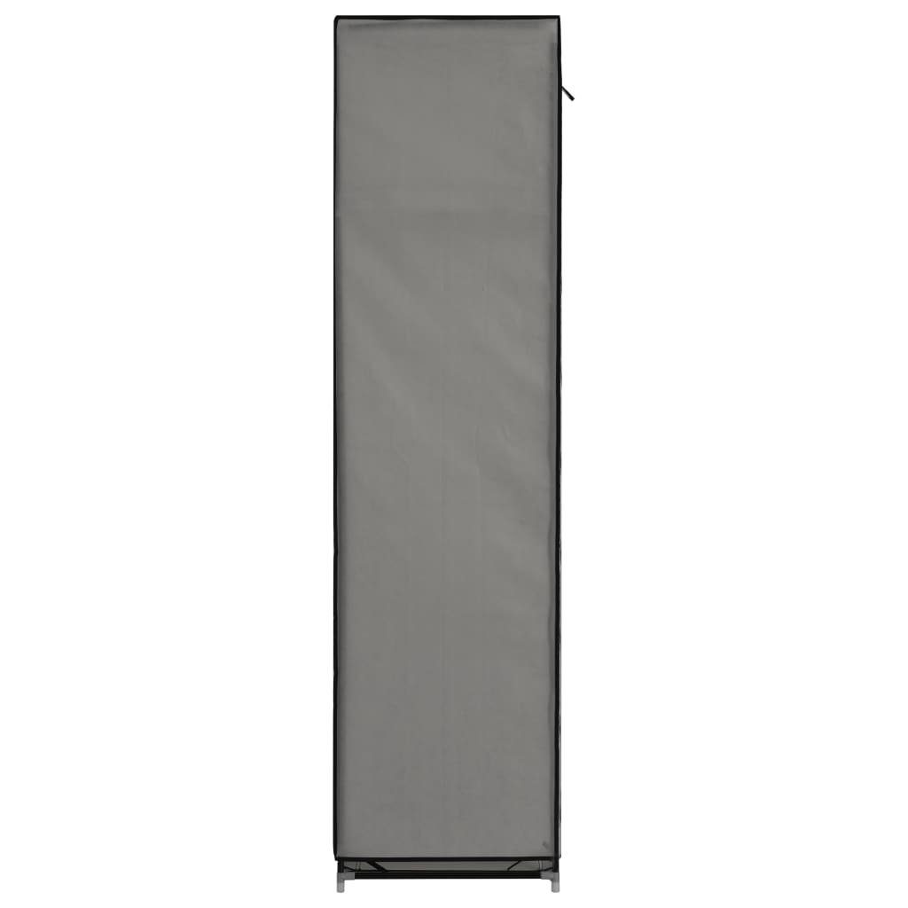 Stoff Kleiderschrank mit 150x45x175cm Stangen vidaXL Grau Kleiderschrank und (1-St) Fächern