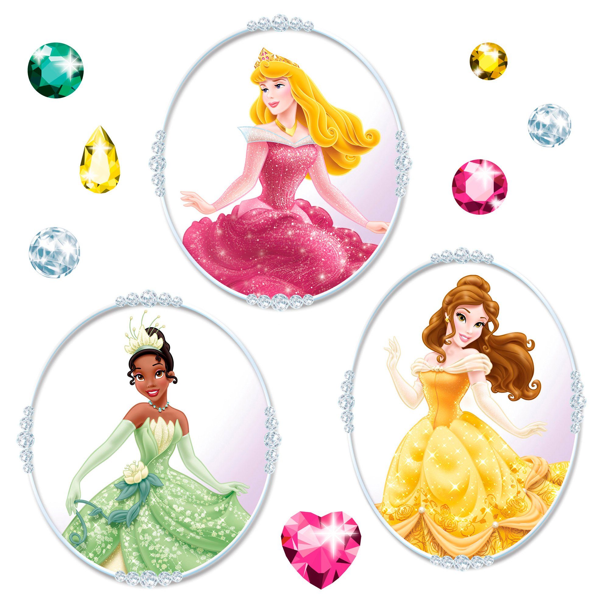 Komar Wandtattoo Window Disney Princess - Größe 31 x 31 cm (23 St), selbsthaftend, Fensteraufkleber, Kinderzimmer