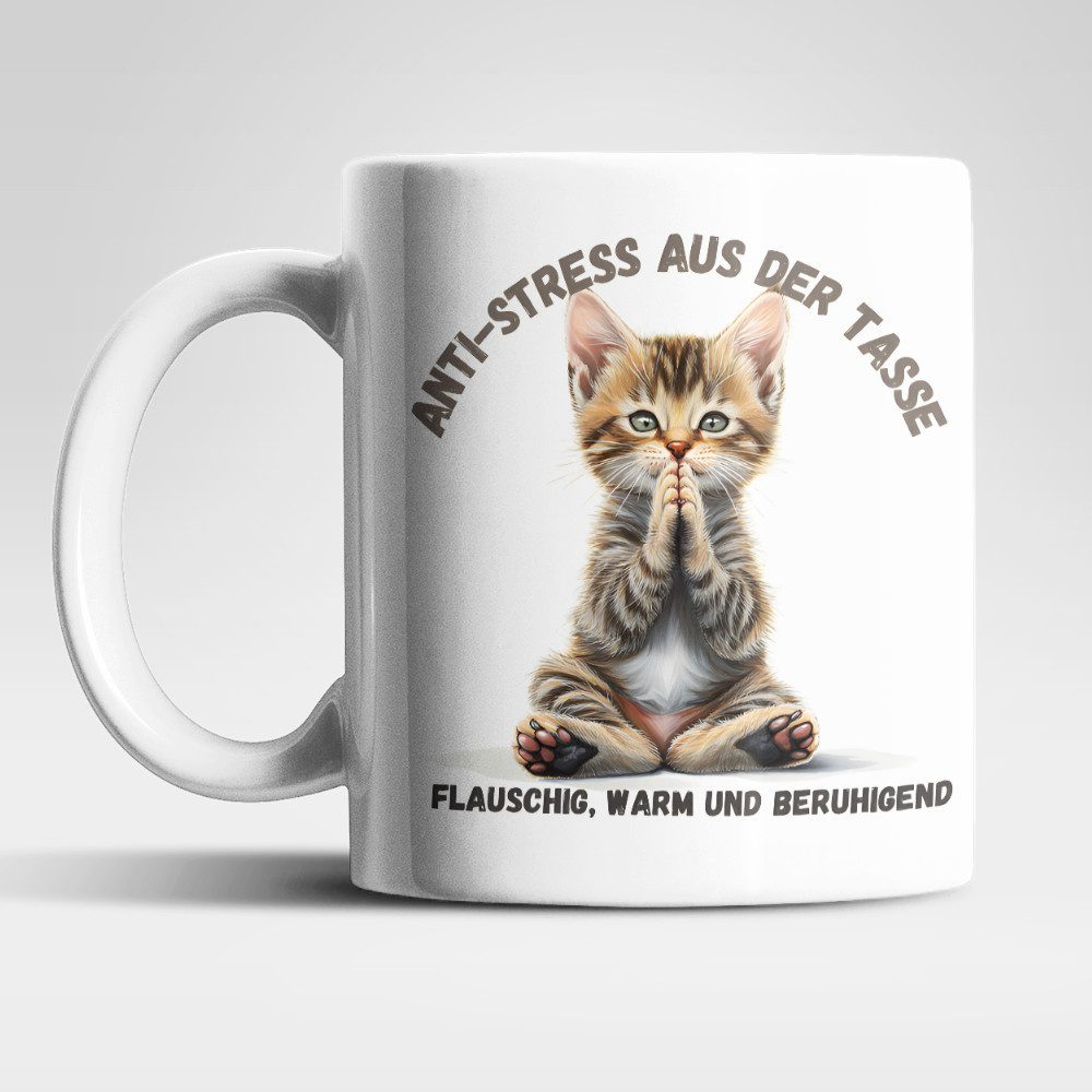 WS-Trend Tasse Anti Stress Baby Katze Kätzchen Kaffeetasse Teetasse Geschenkidee, Keramik, 325 ml