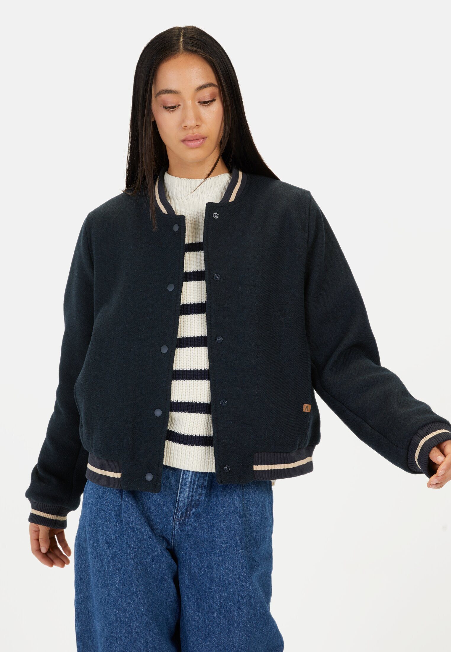 Collegejacke aus einem Wollmix
