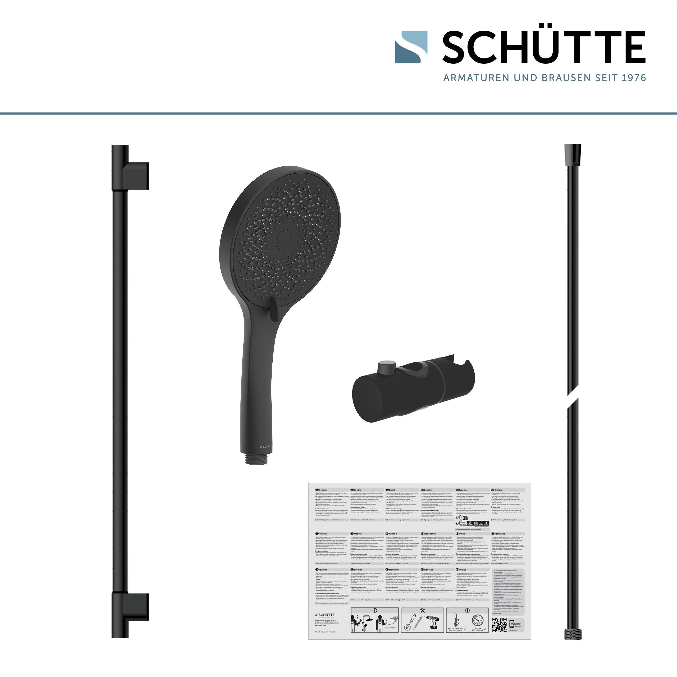 Schütte Stangenbrause-Set CAPRI, Höhe 58,5 cm, 3 Strahlart(en), Duschbrause, 3-fach verstellbar, Antikalk, wassersparend