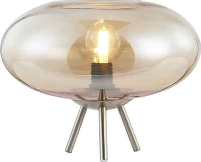 bmf-versand Tischleuchte Nino Leuchten Tischlampe Wohnzimmer Tischleuchte Glas Metall Dreibein