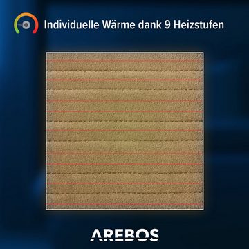 Arebos Heizdecke elektrisch Wärmedecke, Kuscheldecke, 160 x 120 cm, in 5 Farben, Stück, 1-tlg., Überhitzungsschutz, Abschaltautomatik, Vorheizfunktion