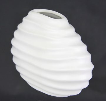 I.GE.A. Dekovase Keramik-Vase, 2er Set Kleine Vase Weiß Modern Keramik Tisch Küche Büro Pampasgras