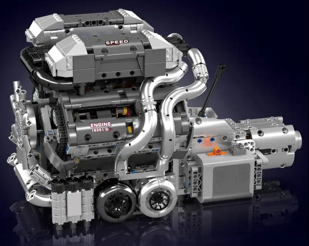 Mould King 10201 Bugatti W16 Motor Konstruktions-Spielset, (2024 St)