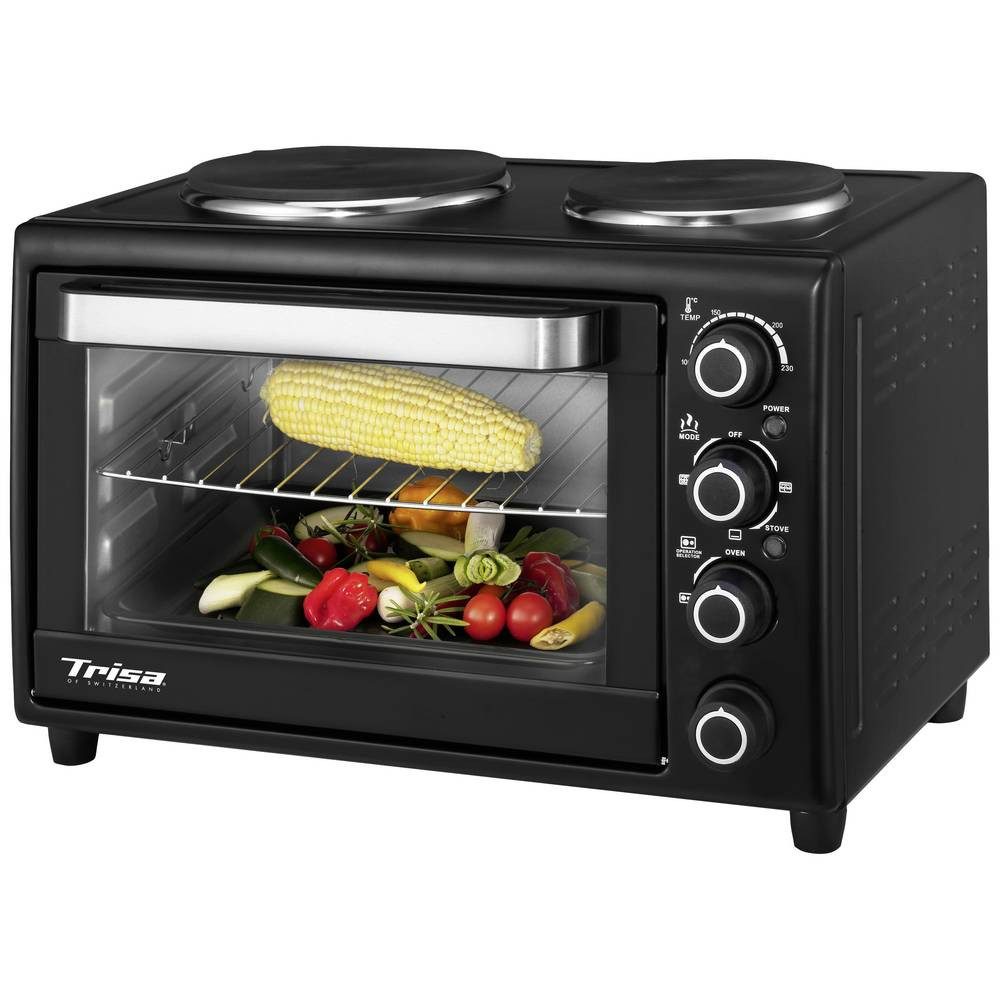 Trisa Minibackofen Ofen mit Kochplatten 7348.4712, mit Kochfunktion, Timerfunktion