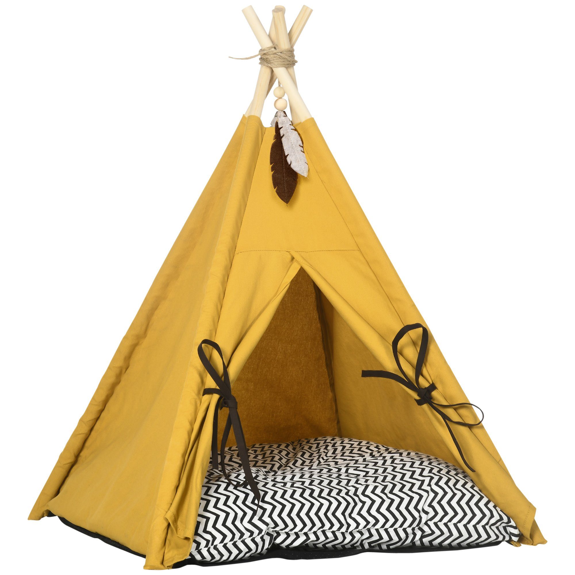 Tierbett mit abnehmbar und waschbar Kissen, rutschfestem Boden, Spielball