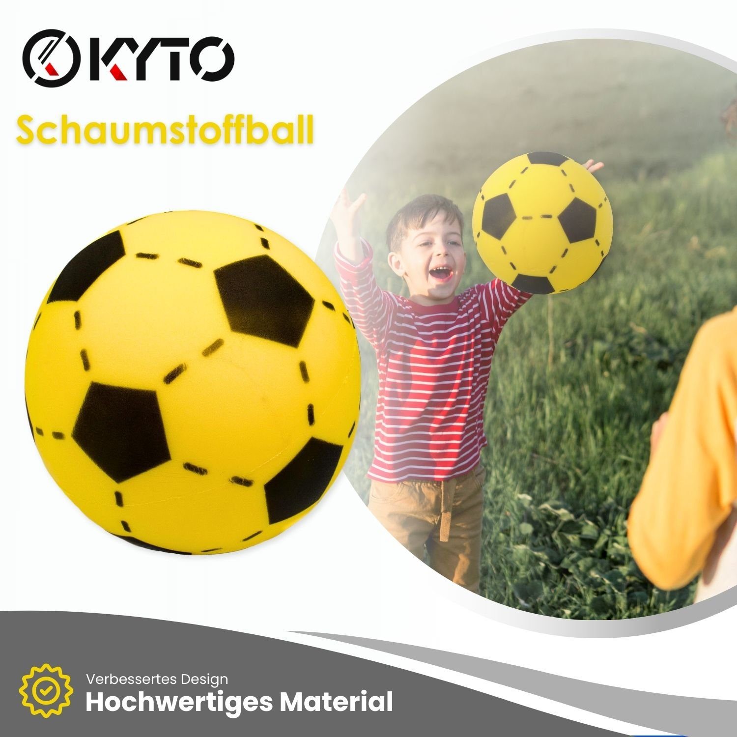 Kyto Softball Kyto (Stück) Gelb 20cm Schaumstoffball weicher Softball Kinder Ball