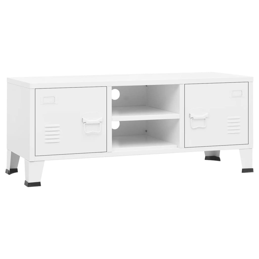 vidaXL TV-Schrank TV-Schrank Industrie-Stil Weiß 105x35x42 cm Metall (1-St)