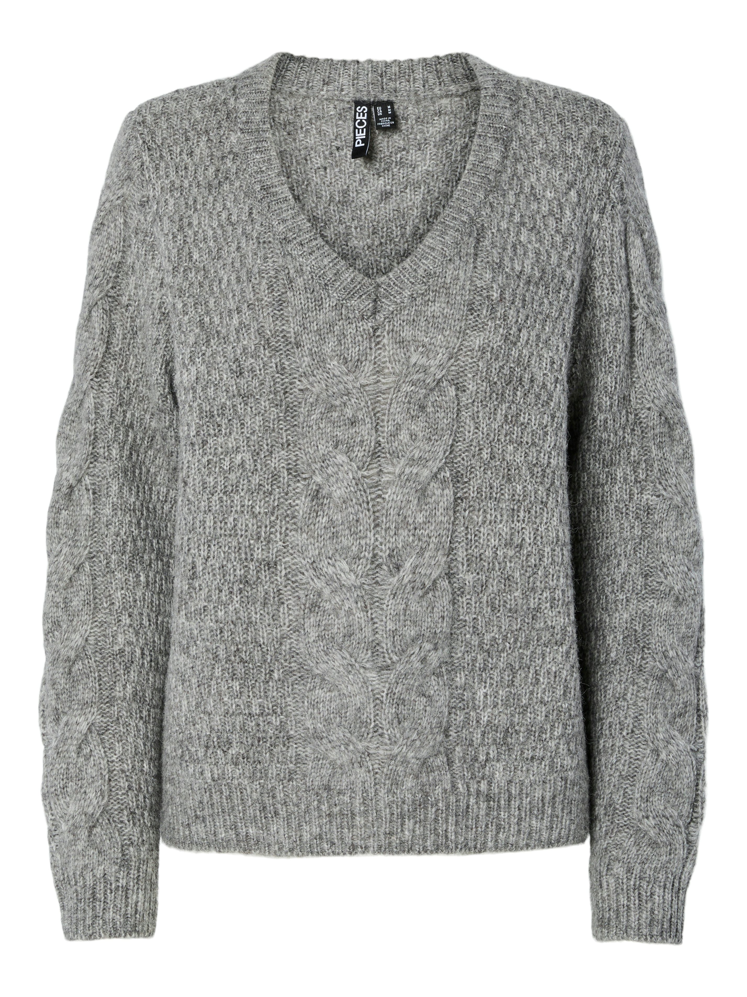 Strickpullover PCNINA LS V-NECK KNIT NOOS BC