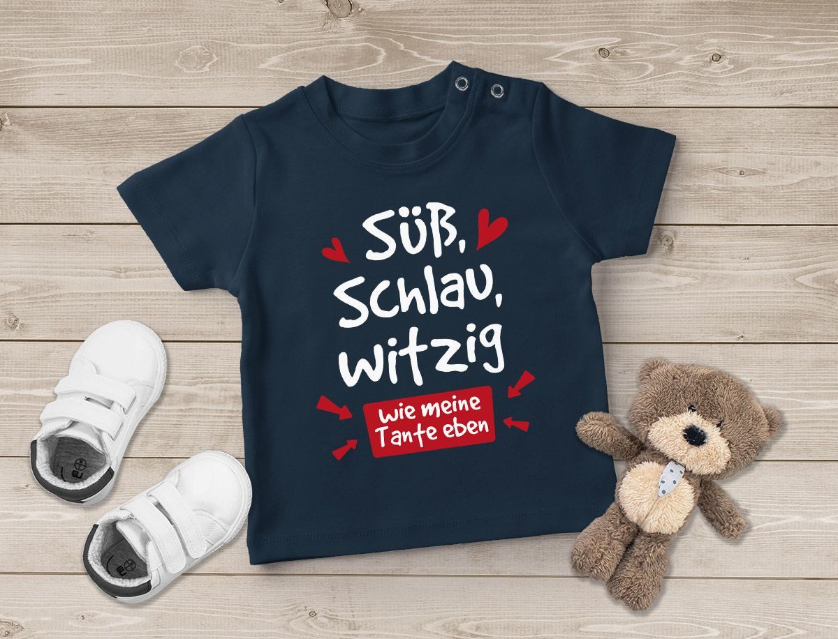 MoonWorks Print-Shirt Baby T-Shirt kurzarm Tante Sprüche lustig Süß Schlau Witzig Wie meine