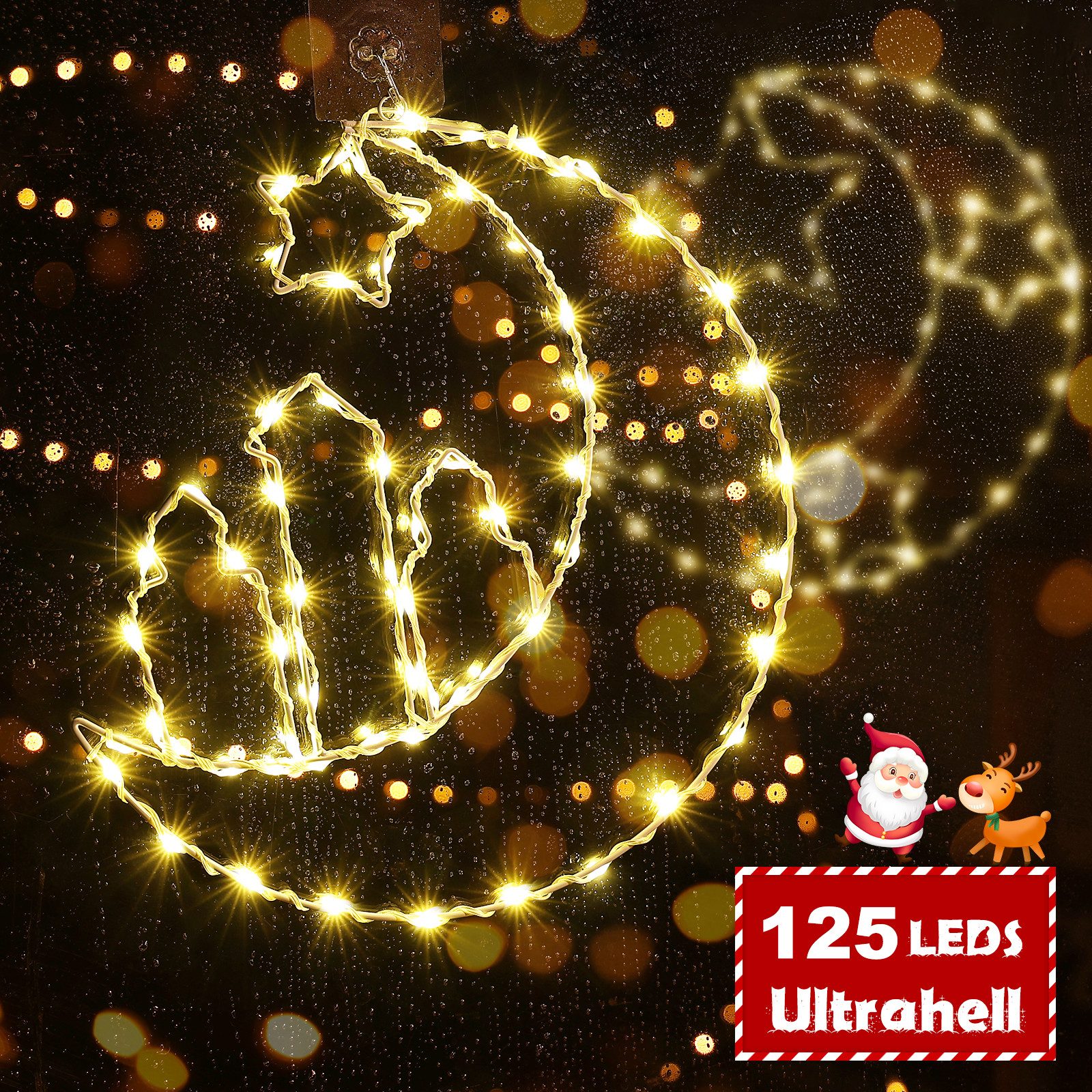 Elegear LED-Lichterkette LED Weihnachtsstern 2er Set, Warmweiße Lichter, Ba günstig online kaufen