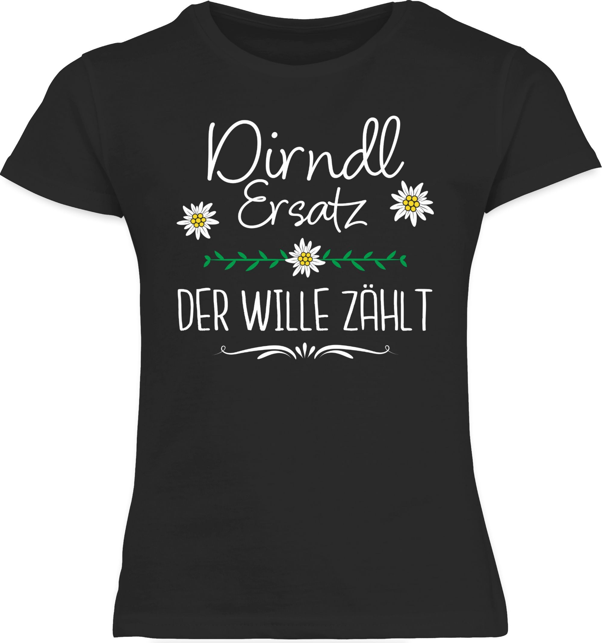 Shirtracer T-Shirt Ersatz Dirndl der Wille zählt Mode für Oktoberfest Kinder Outfit