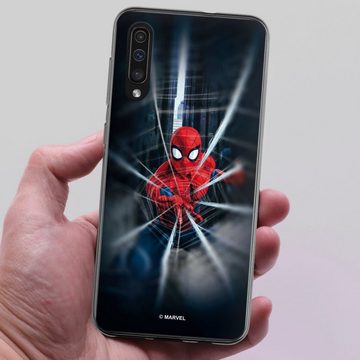 DeinDesign Handyhülle Marvel Kinofilm Spider-Man Webs In Action, Samsung Galaxy A50 Silikon Hülle Bumper Case Handy Schutzhülle