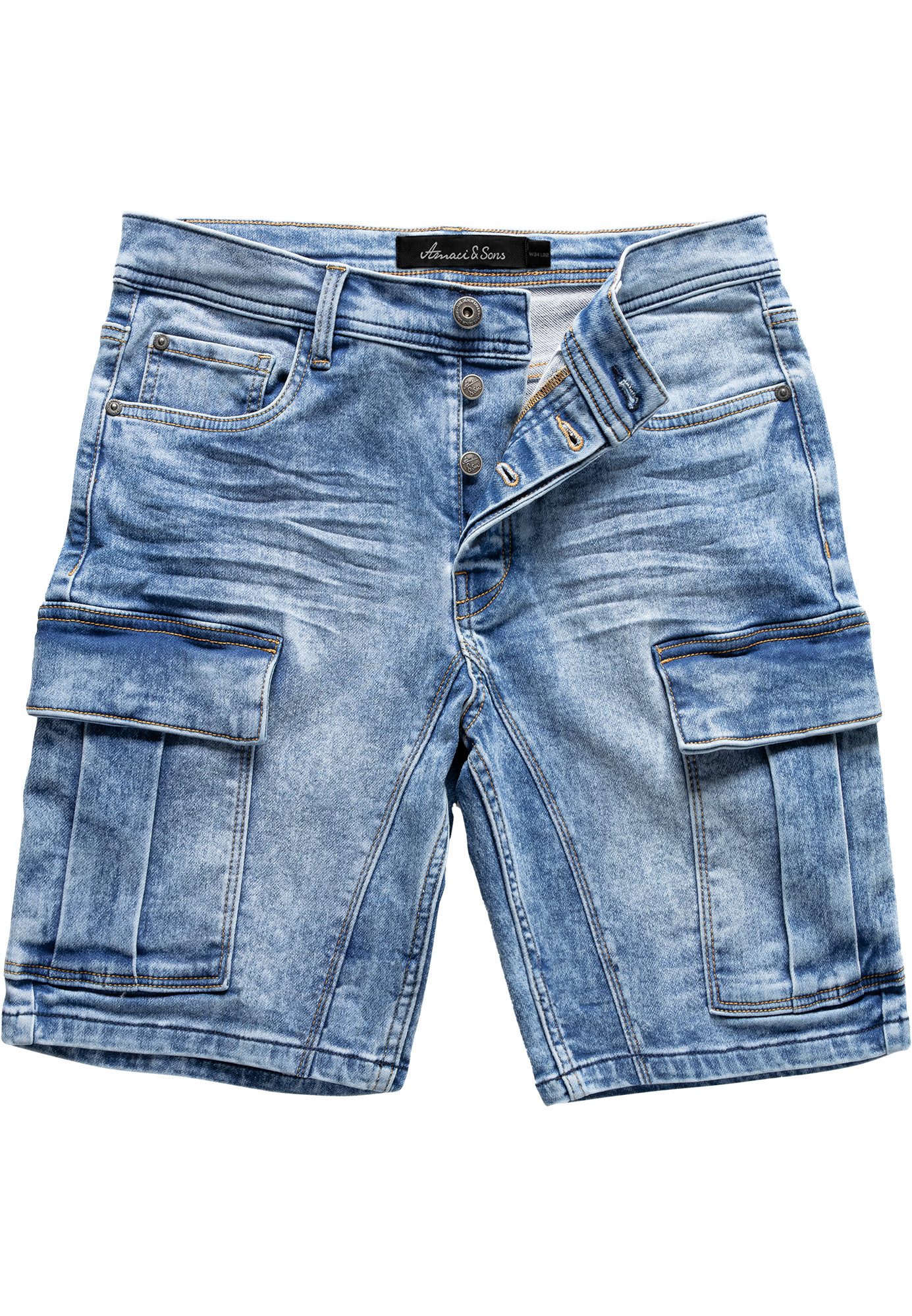 Amaci&Sons Cargoshorts BEXLEY Cargoshorts Herren Bermuda Jeans Short Hose R günstig online kaufen