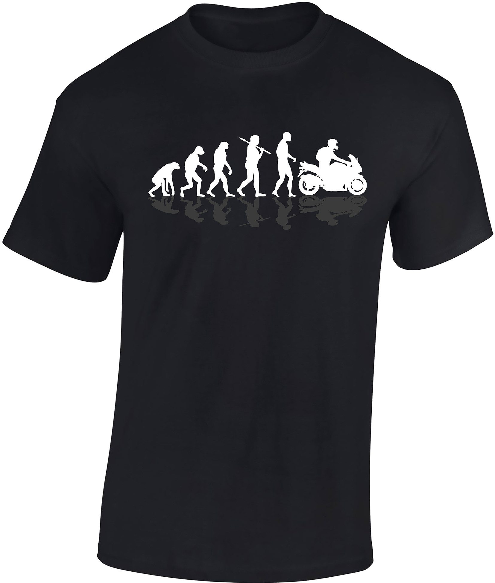 Print-Shirt Biker Shirt: „Motorrad Evolution“ - Motorrad T-Shirt