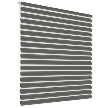 Doppelrollo Doppelrollo Fensterrollo Seitenzugrollo Klemmrollo Sonnenschutzrollo, ECD Germany, Klemmfix, Klemmfix ohne Bohren 45x150cm Dunkelgrau