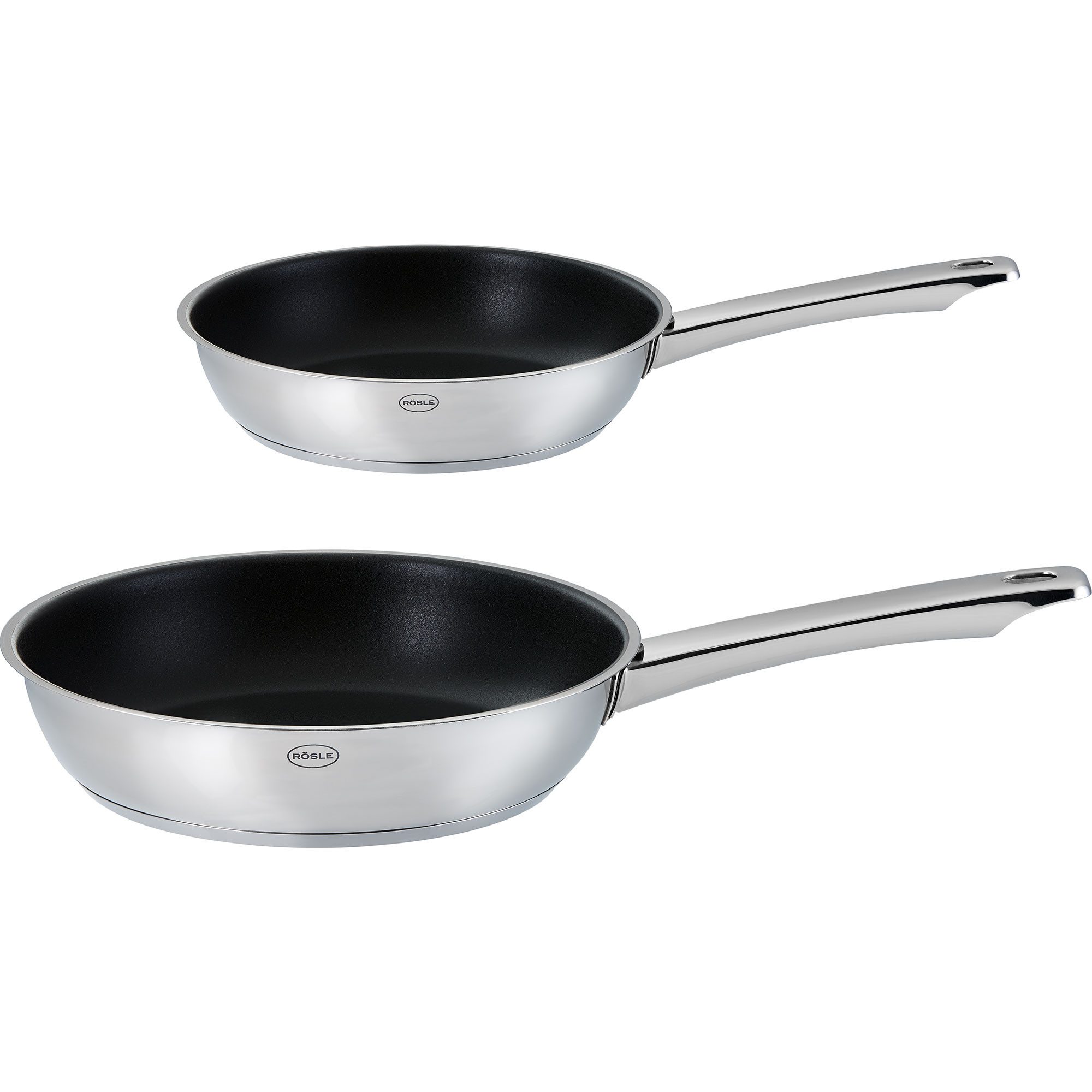 RÖSLE Pfannen-Set MOMENTS 2-tlg. Ø 24 cm und 28 cm ProPlex, Edelstahl 18/10 (Set, 2-tlg)