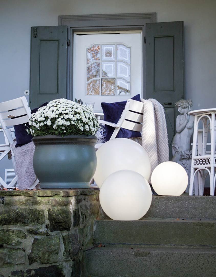 8 seasons design LED Kugelleuchte Shining Globe, Kugellampe für außen (Garten, Terrasse, Balkon), LED wechselbar, E27-Fassung, warmweißes Licht