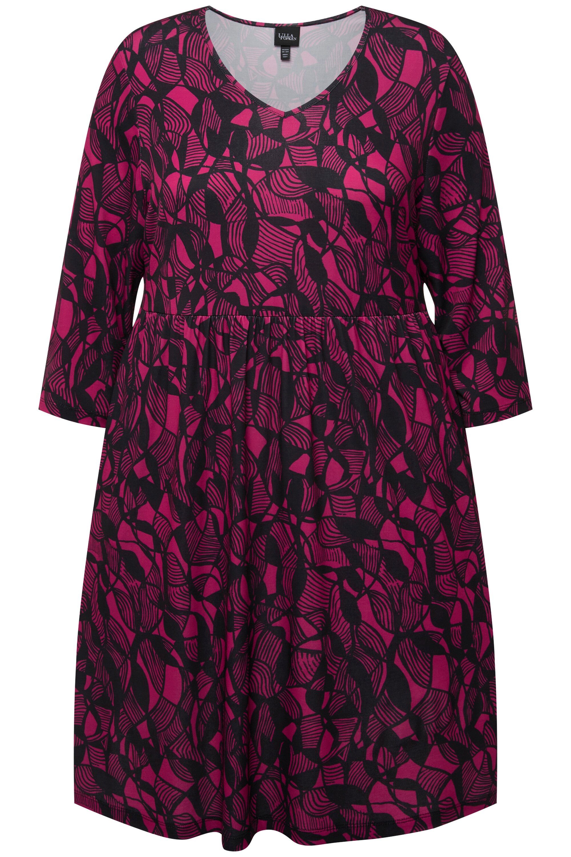 Ulla Popken Maxikleid Longshirt A-Linie Tunika-Ausschnitt günstig online kaufen