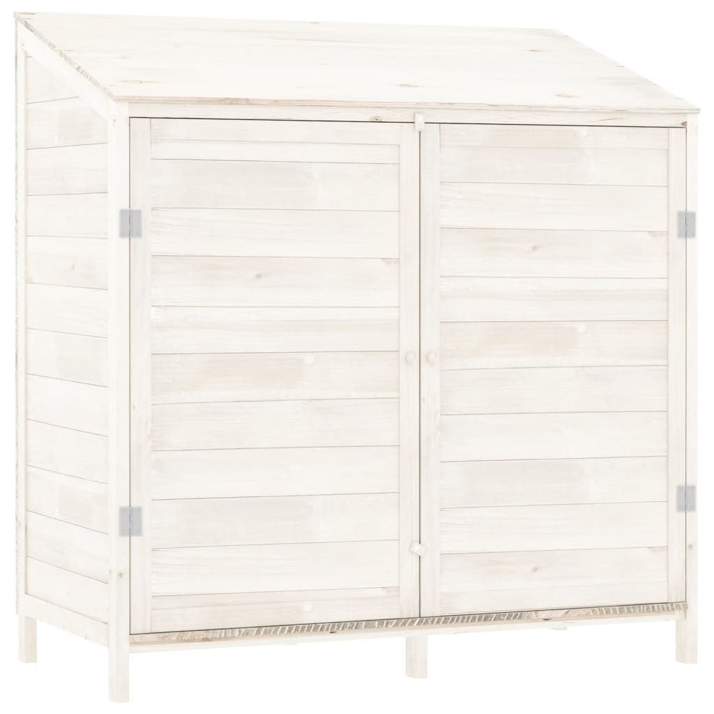 vidaXL Garten-Geräteschrank Weiß - 102 x 52 x 112 cm Geräteschuppen Weiß 102x52x112 cm Massivholz