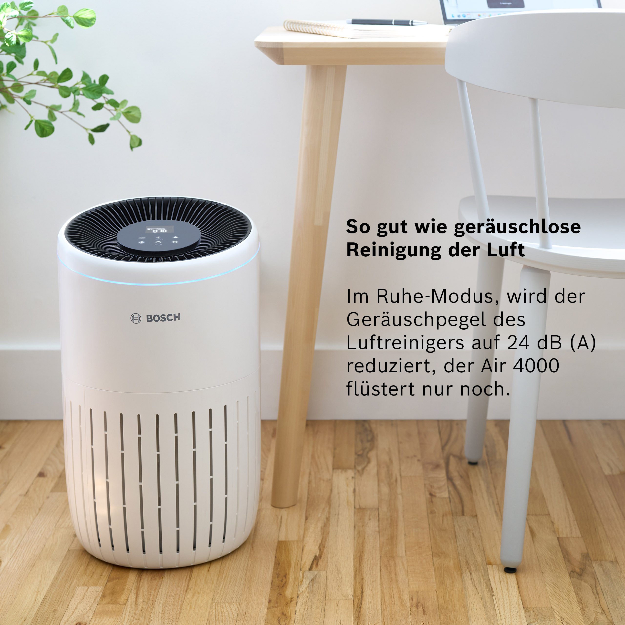 BOSCH Luftreiniger Air 4000, filtert über 99% der Schadstoffe, für 62 m² Räume, mit 3-in-1 Luftfilter, Automatik- und Ruhemodus