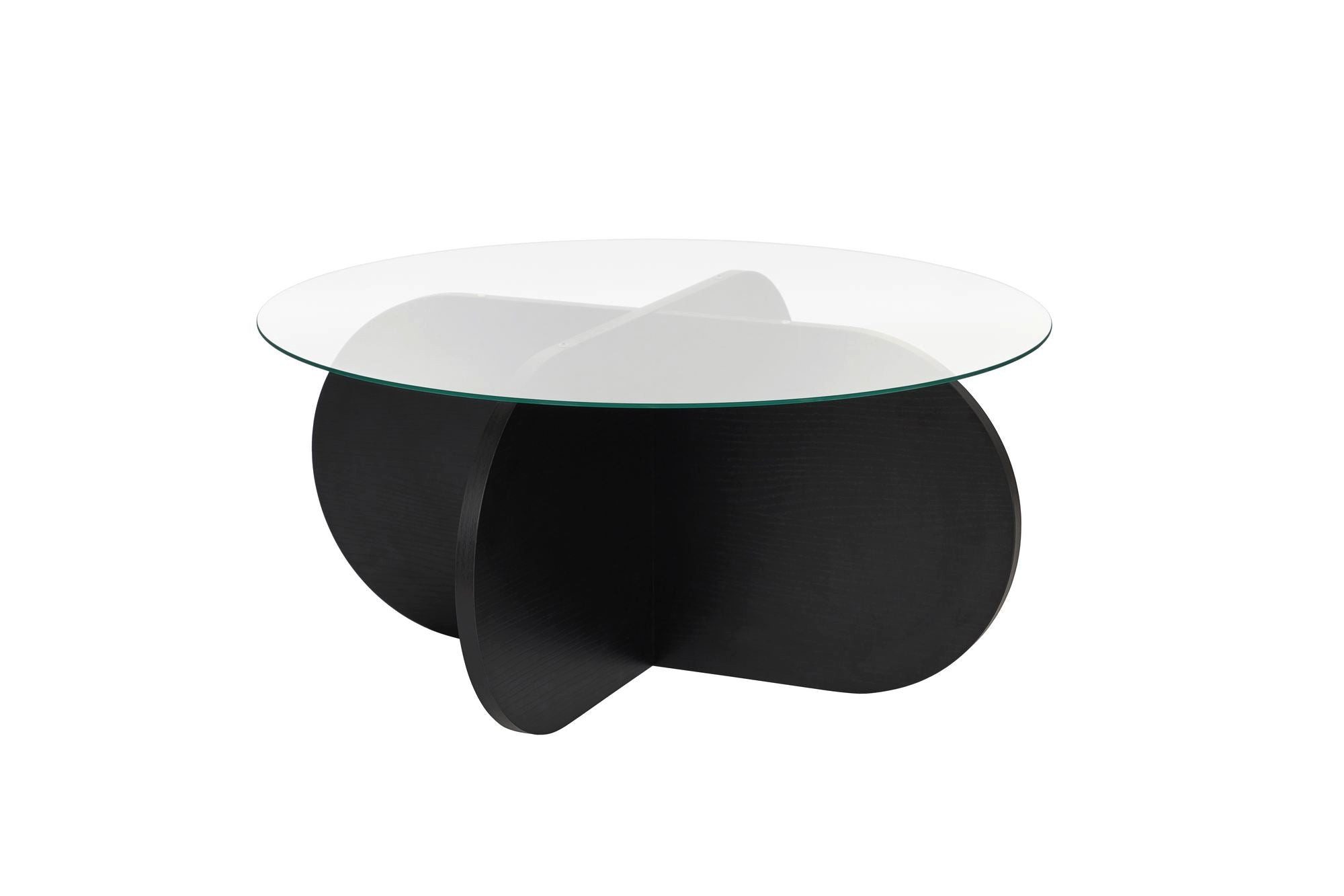 Luxusbetten24 Couchtisch Rovida, mit runder Glasplatte