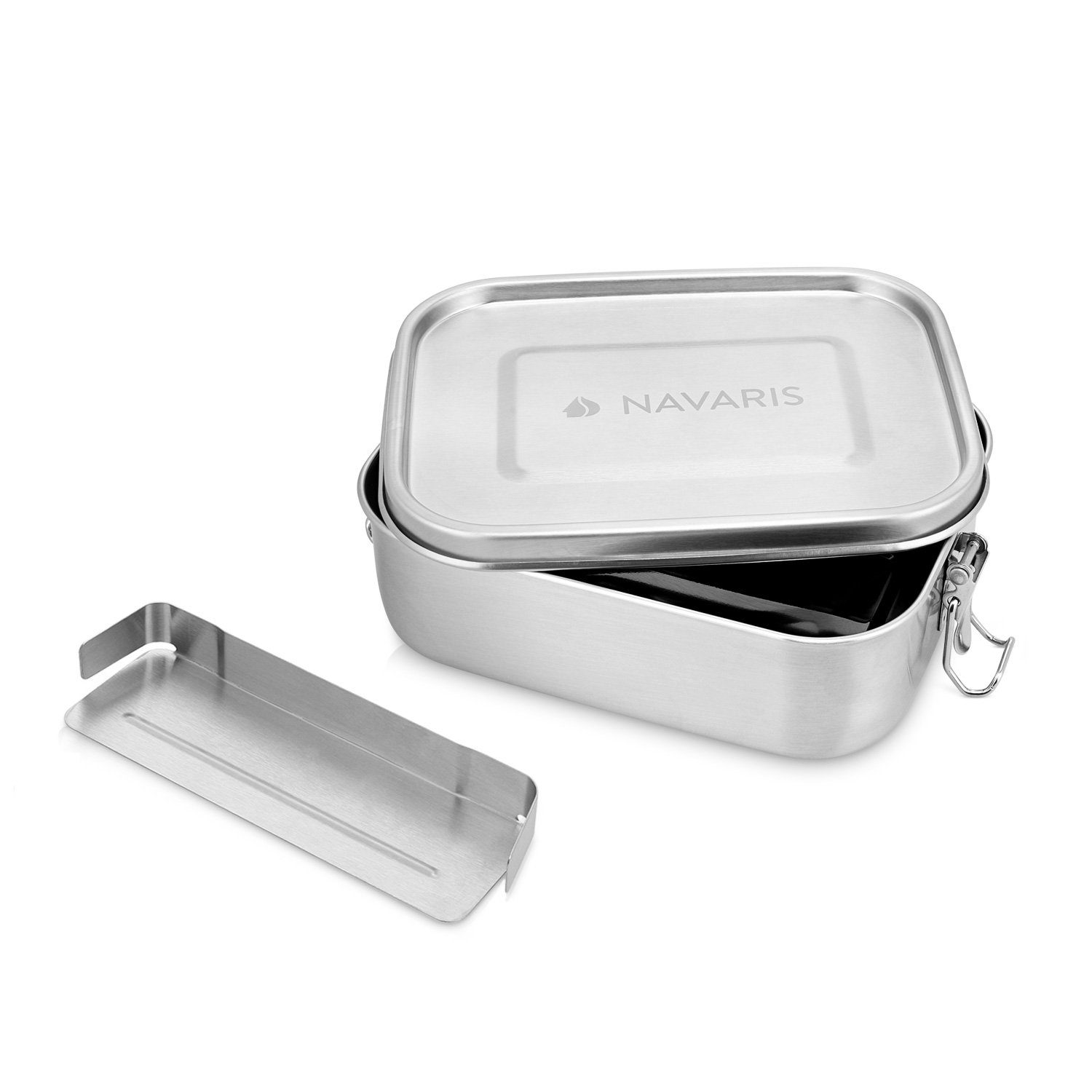 Navaris Lunchbox auslaufsicher Edelstahl Brotdose spülmaschinenfest, ml und 800 - Edelstahl