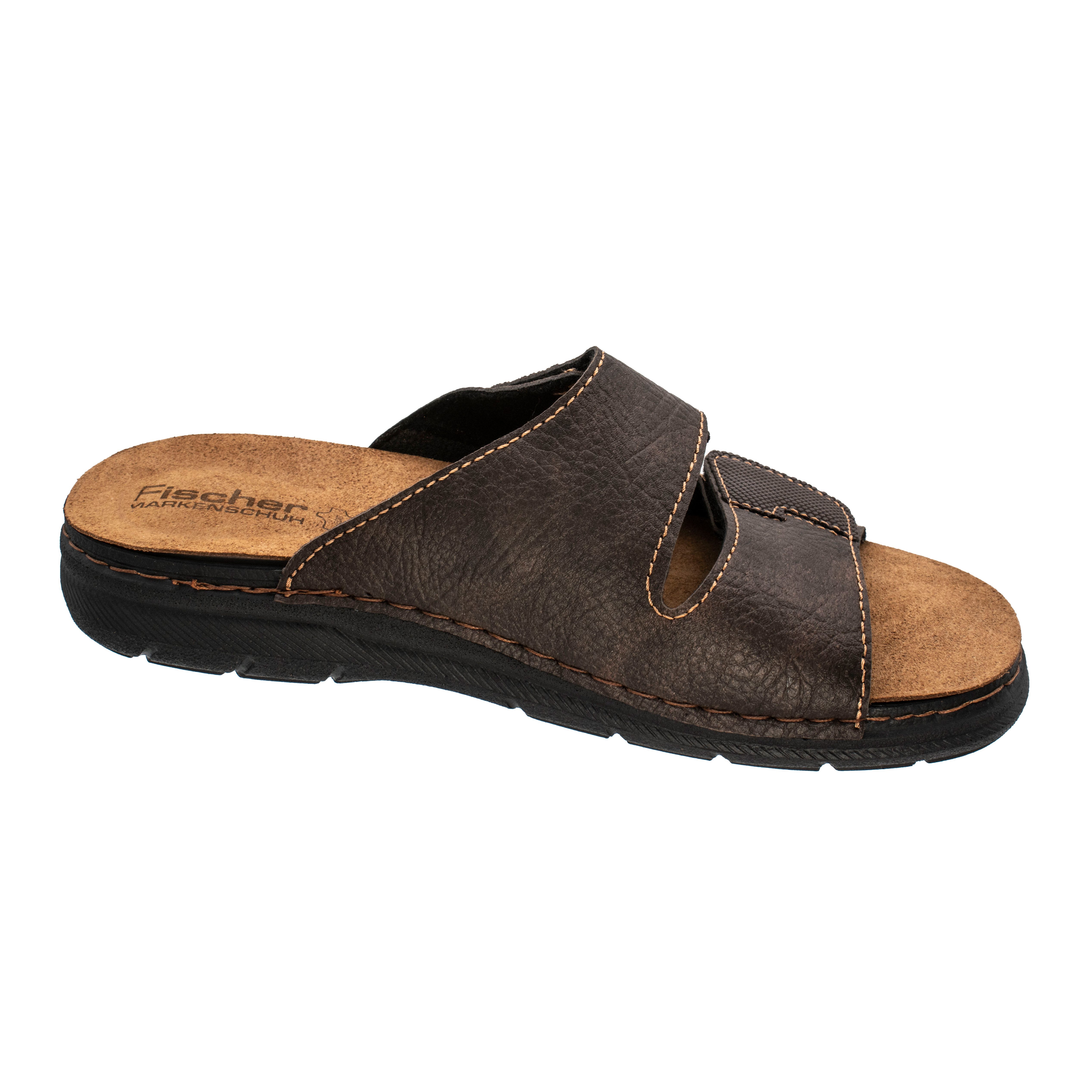 Fischer-Markenschuh Mario Pantolette aus Nappan (Lederimitat), mit Fleece-F günstig online kaufen