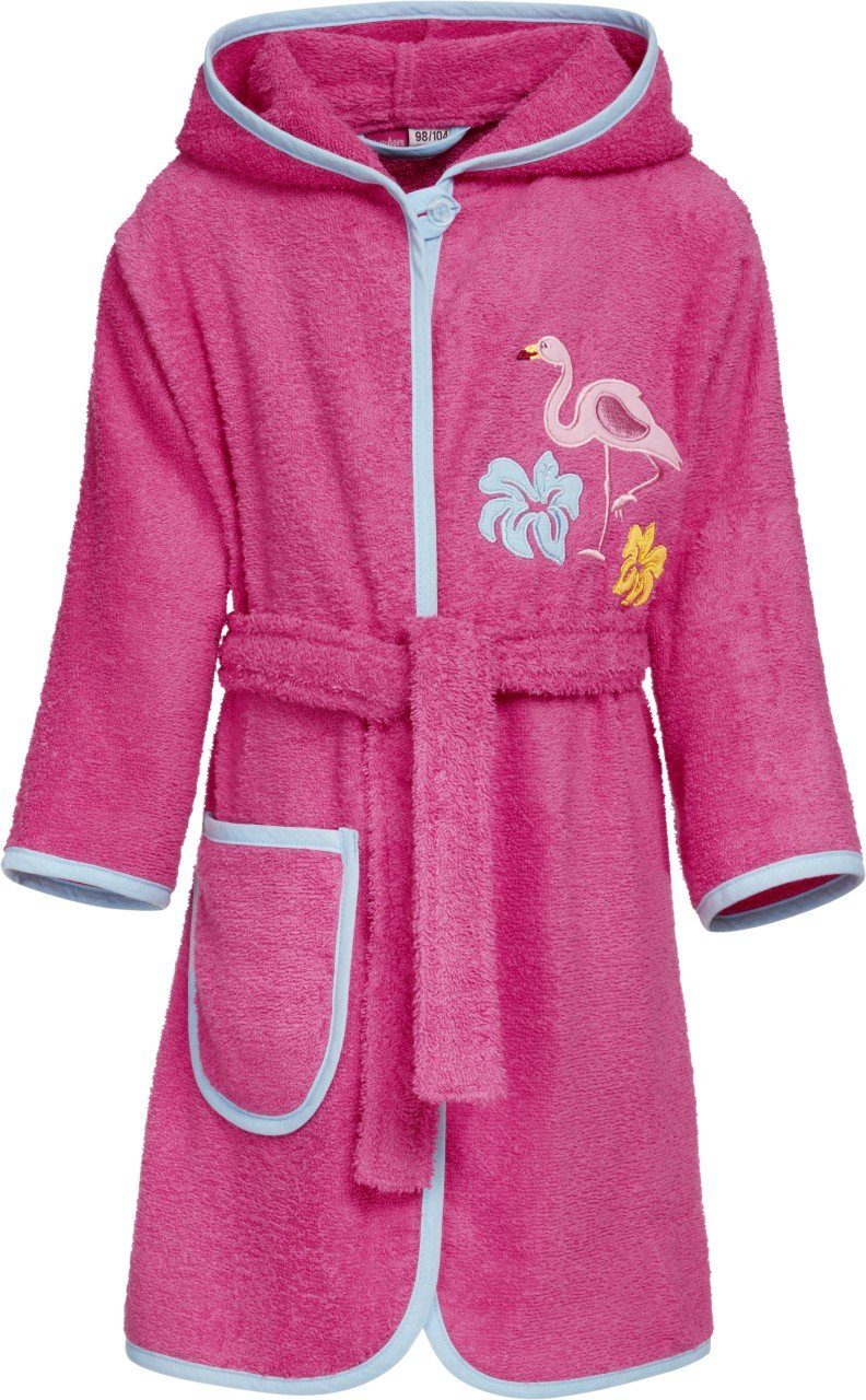 Playshoes Kinderbademantel Frottee-Bademantel Flamingo