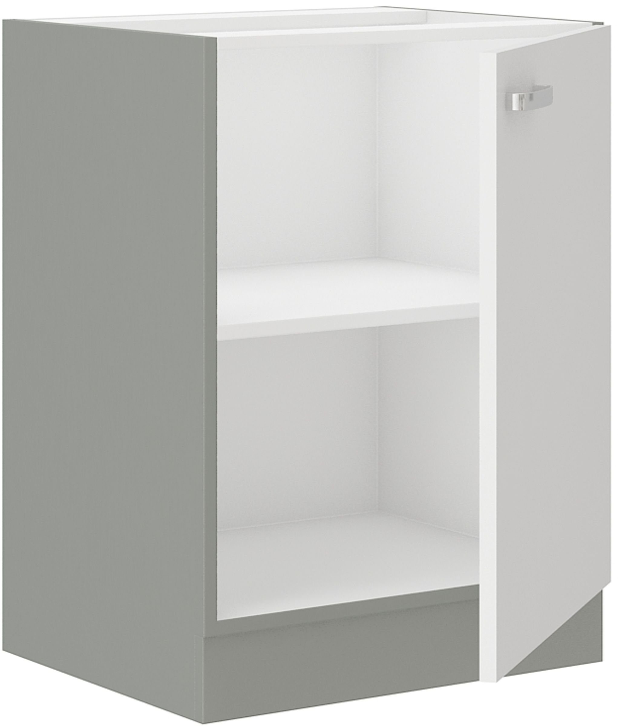Küchen-Preisbombe Unterschrank 60 cm Küche Bianca Weiß Hochglanz + Grau Küc günstig online kaufen