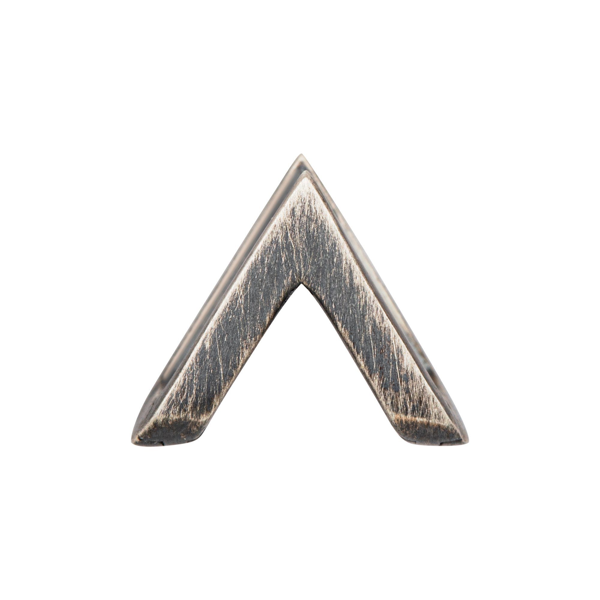 Silber rhodiniert Dreieck Single-Creole CAÏ 925 oxidiert