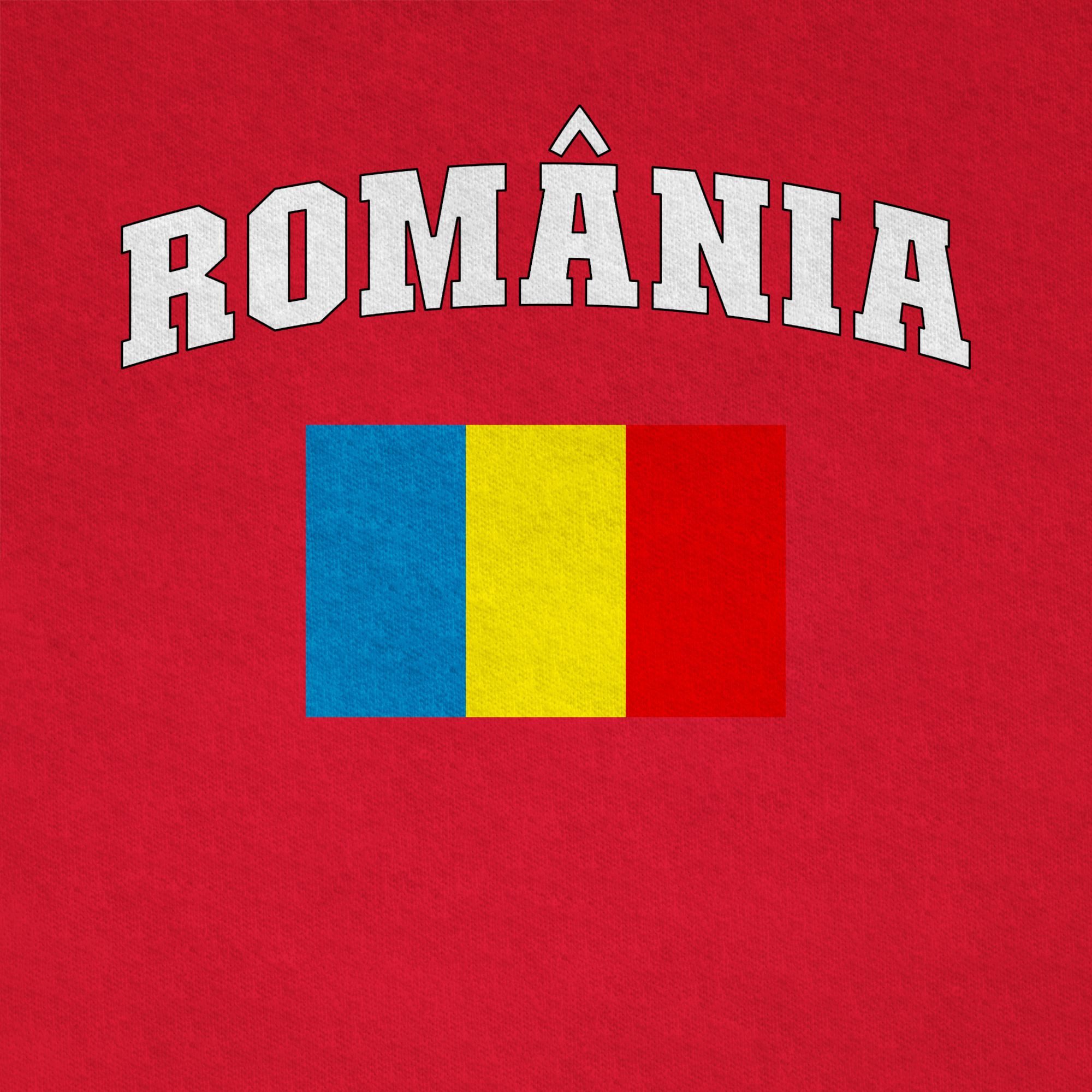 Shirtracer T-Shirt România Schriftzug mit Flagge, Rumänisch, Romania, Rumänien (1-tlg) 2026 Fussball WM Fanartikel