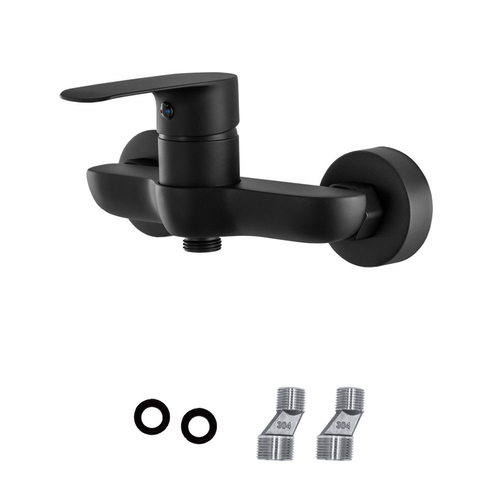 Lavre Duscharmatur PICO Brausearmatur Einhebelmischer Aufputz Duschbrause, schwarz